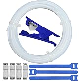 PTFE Tube Kit 2.5mm ID x 4mm OD, 5M for Bambu Lab AMS X1/P1P/A1 | Compatible with Creality K2 Plus/Hi, Flashforge 5M, Prusa MMU3. White PTFE Tubing. 16.4ft Length