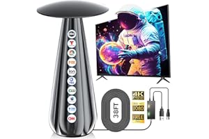 YIRKAIS 2025 Best Indoor TV Antenna,1500+ Miles Range Smart TV Antenna for Local Channels, Digital TV Antenna Indoor/Outdoor for HDTV with Signal Amplifier-Support 4K 1080p All TVs-38ft Coax Cable