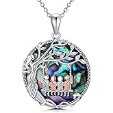 TOUPOP Gifts for Mom Mother and Daughter/Son Necklace 925 Sterling Silver Family Tree of Life Jewelry Valentines Day Birthday for Women Wife Grandma
