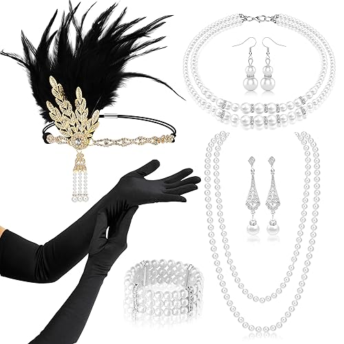 HWTZOIA 1920s Gatsby Accessories Set for Women Flapper Costume