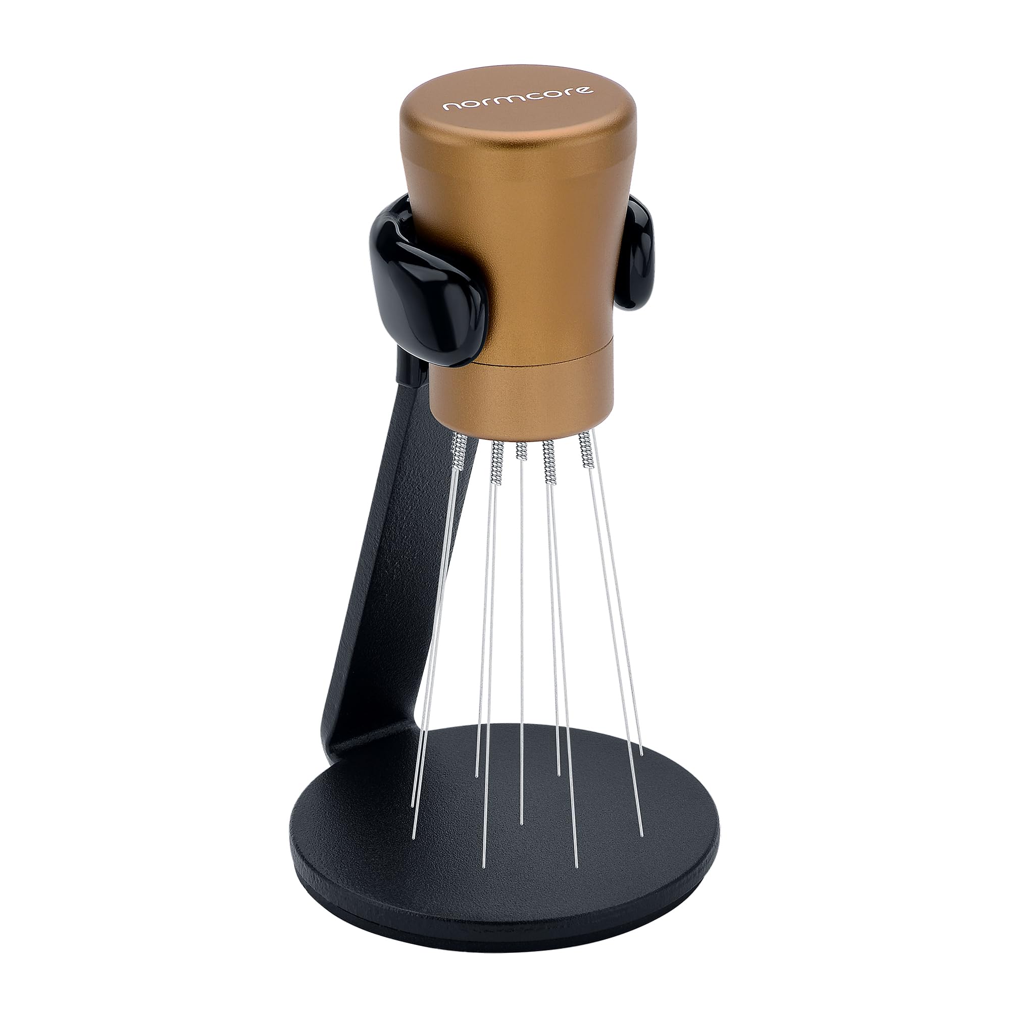Photo 1 of **DAMAGED** Normcore WDT Tool V2.1 with Stand - 0.23mm 9 Prong Espresso Distribution Tool, Weiss Distribution Technique, Magnetic Coffee Stirrer with 16 Extra Needles, Bronze Anodized Aluminum Handle