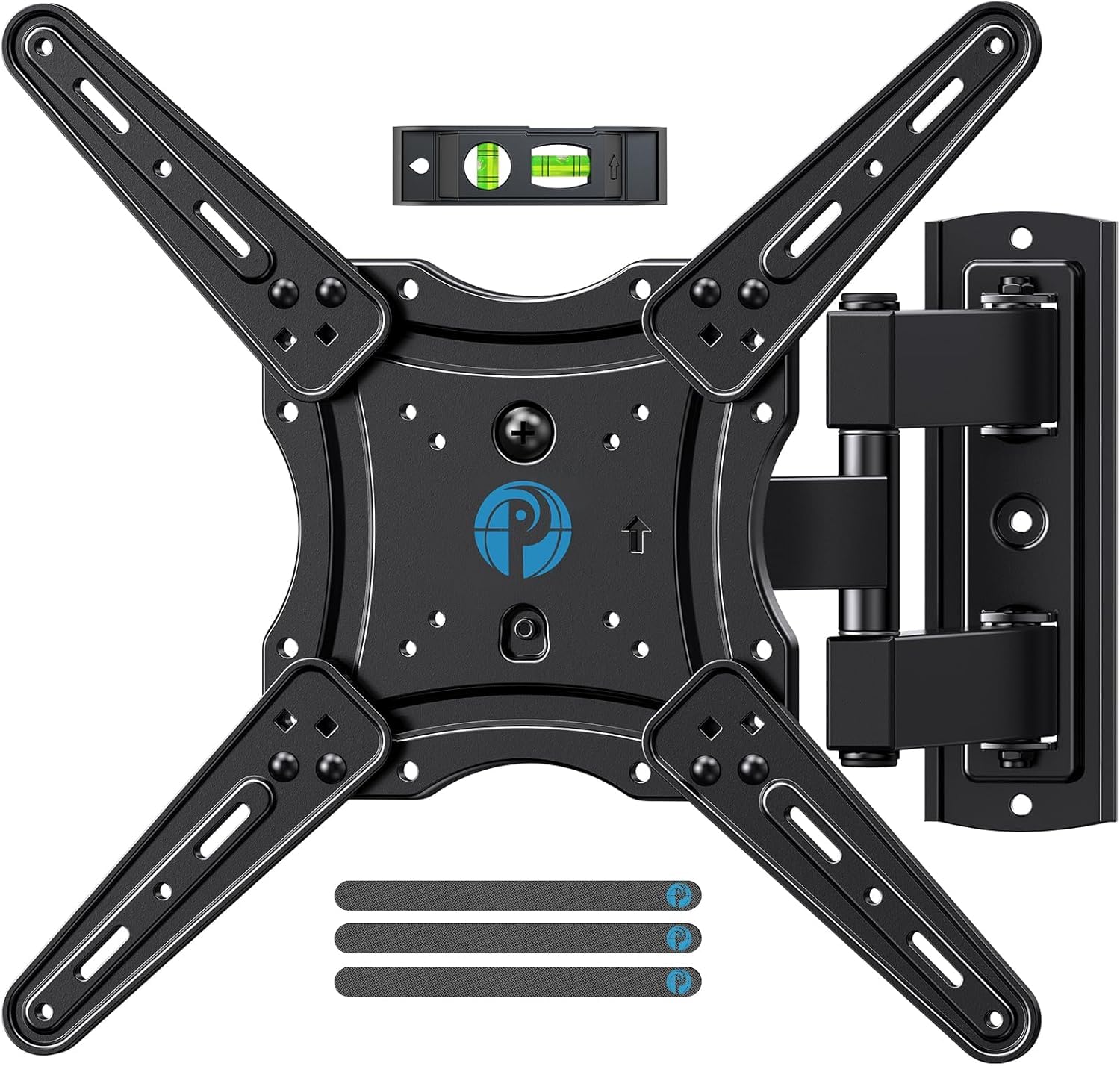 Photo 1 of Pipishell Full Motion TV Wall Mount for 26-65 inch Flat or Curved TVs up to 77 lbs, TV Bracket Wall Mount with Articulating Arms, Extension, Tilt, Swivel, Leveling, Max VESA 400x400mm, PIMF7