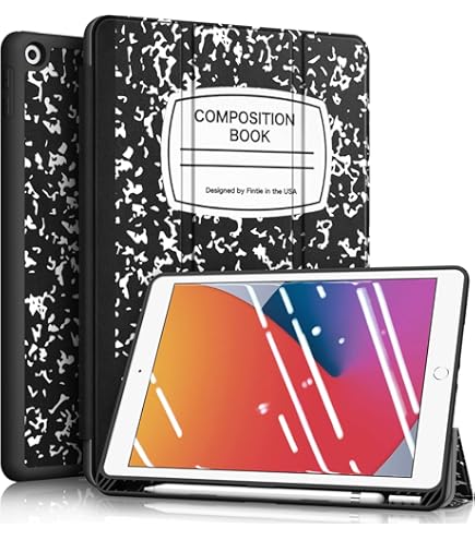 Mektron Designed Printed IPad 10.2" Case 9th Gen (2021)/ 8th Gen (2020)/ 7th Gen (2019) With Pencil Holder, Slim Protective Case With Soft TPU Back For IPad 10.2 Inch, Abstract Floral C347