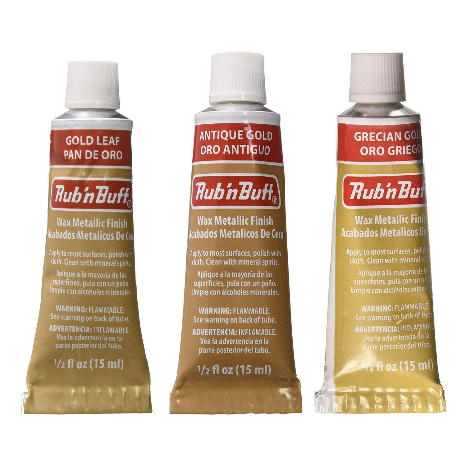 Amaco Rub 'N Buff - Cera metallizzata, 15 ml, colore oro, vernice metallica, pareti interne, 1,9 m², tempo di asciugatura 24 ore, tempo di asciugatura 24 ore