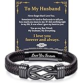 RANKEEF 𝐆𝐢𝐟𝐭𝐬 𝐟𝐨𝐫 𝐌𝐞𝐧 𝐊𝐧𝐨𝐭 𝐁𝐫𝐚𝐜𝐞𝐥𝐞𝐭 Christmas Gift Birthday Gift for Dad Man Son Husband Mens Leather Bracelet Mens Christmas Gifts