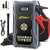 AutoFly Car Jump Starter with Air Compressor, 3000A Portable Battery Pack with 150PSI Tire Inflator, 37WH DC12V Jump Box for Car Charger Battery Booster with LCD Display (Up 10L Gas/8L Diesel Engine)