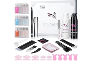 PERMANIA Lash Lift with Black Color Kit, Quick Eyelash & Brow Lamination 15 Mins Coloring Natural Black Result in Lash Enhancers & Primers