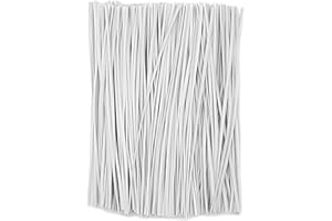 FEATUMAN White Plastic Twist Ties Bulk, 6 Inch Reusable Twist Ties Garden Ties for Plants, 500 Pcs Metallic Twist Ties for Bread Bags, Vines and Wrapping Cords, Christmas Decor