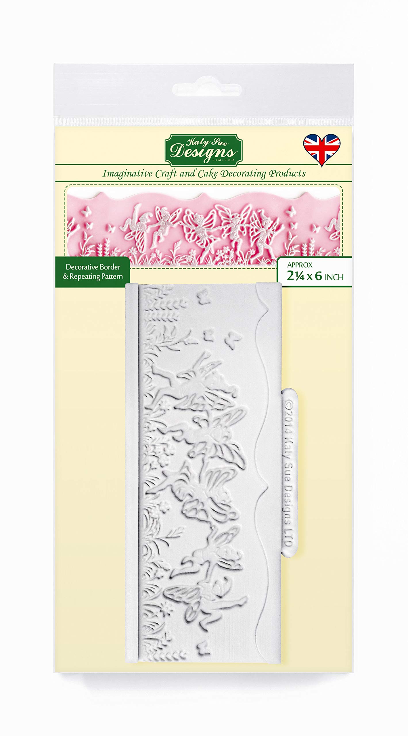 Katy Sue Designs Fairy Border Silicone Mould for Cake Decorating, Crafts, Cupcakes, Sugarcraft, Candies, Chocolate, Card Making and Clay, Food Safe Approved, Made in the UK