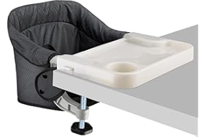 TOOGEL Hook On Chair with Removable Dining Tray,Portable Table High Chair, Folding Baby Chair with Storage Bag for Indoor/Outdoor(Black)