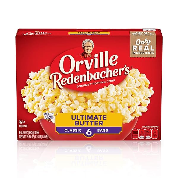 ORVILLE REDENBACHER’S MICROWAVE POPCORN, ULTIMATE BUTTER FLAVOR, 3G...