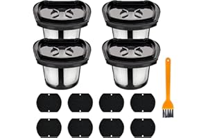 JUSIWOW 4 Pack 2284W 2390A Vacuum Filter Replacement for Bissell Pet Hair Eraser Filter Handheld Vacuum 2579, 2389, 23903, Compare to Parts #1614203 1614204 1614212 (4 Mesh Filters And 8 Foam Filters)