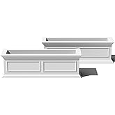 Veradek Brixton Series Window Box Planter - Rectangular Outdoor Planter | Made From Durable Plastic With Pre-Drilled Drainage Holes. Classic Patio/Tabletop D&eacute;cor for Plants and Flowers
