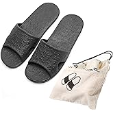Anmerl Travel Slippers for Women and Men, Portable Foldable Slippers with Cotton Storage Bag, Soft Comfy Non-Slip Quick Dry House Bathroom Shower Shoes Spa Gym Swimming Beach Sandals