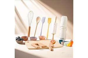 YGFRSTO 14 Pack Kids Kitchen Tools Set for Real Cooking Montessori Kids Knife and Cutting Board Set Safe for Kids and Toddlers Baking Set Kitchen Accessories