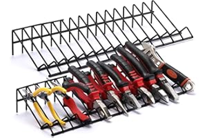 EMENTOL Plier Organizer Rack, 2 Pack,Tool Drawer Organizer,Stores Spring Loaded,Black,with 2×15 Slots-15''×5.5''×2.5''