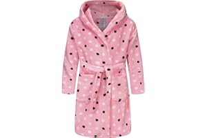BEST FOR ALL Girls Fleece Hooded Robes Kids Warm Bath Robe for Girls Soft Fuzzy Bathrobe