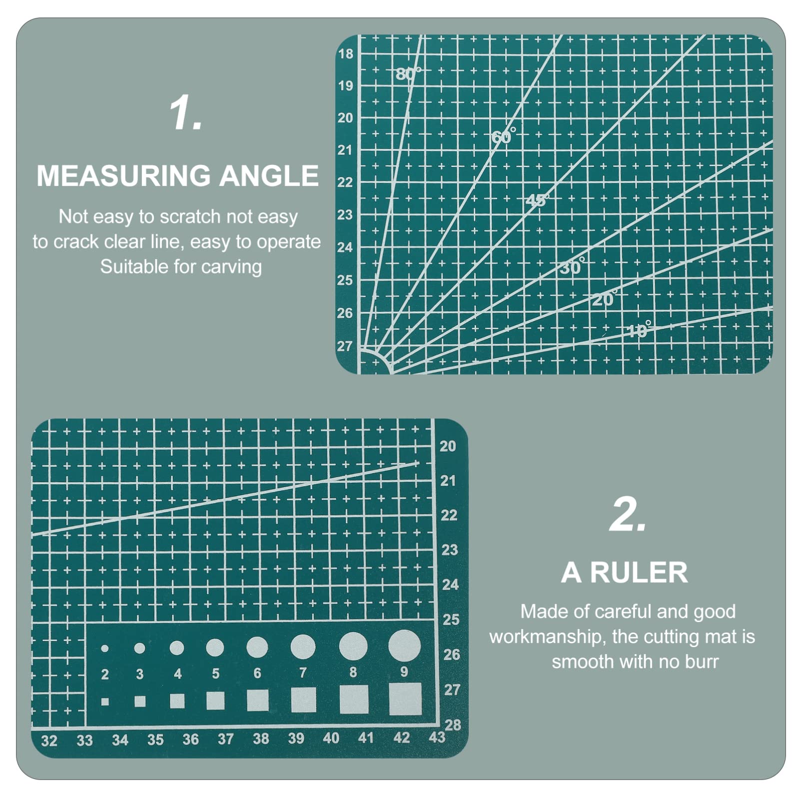 Double Sided Cutting Mat 12x18 Inch Non Slip Craft Mat for Sewing Scrapbooking Engraving Durable Self Healing Work Surface for Artists