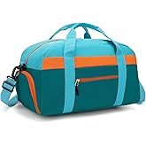 HawLander Kids Duffle Bag for Boys or Girls, Fit School Practice, or Overnight Travel (Blue Green)