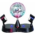 Lightahead LED Peak Due Rotating Mirror Disco Ball with 2 Adjustable LED Light Projector Lamps