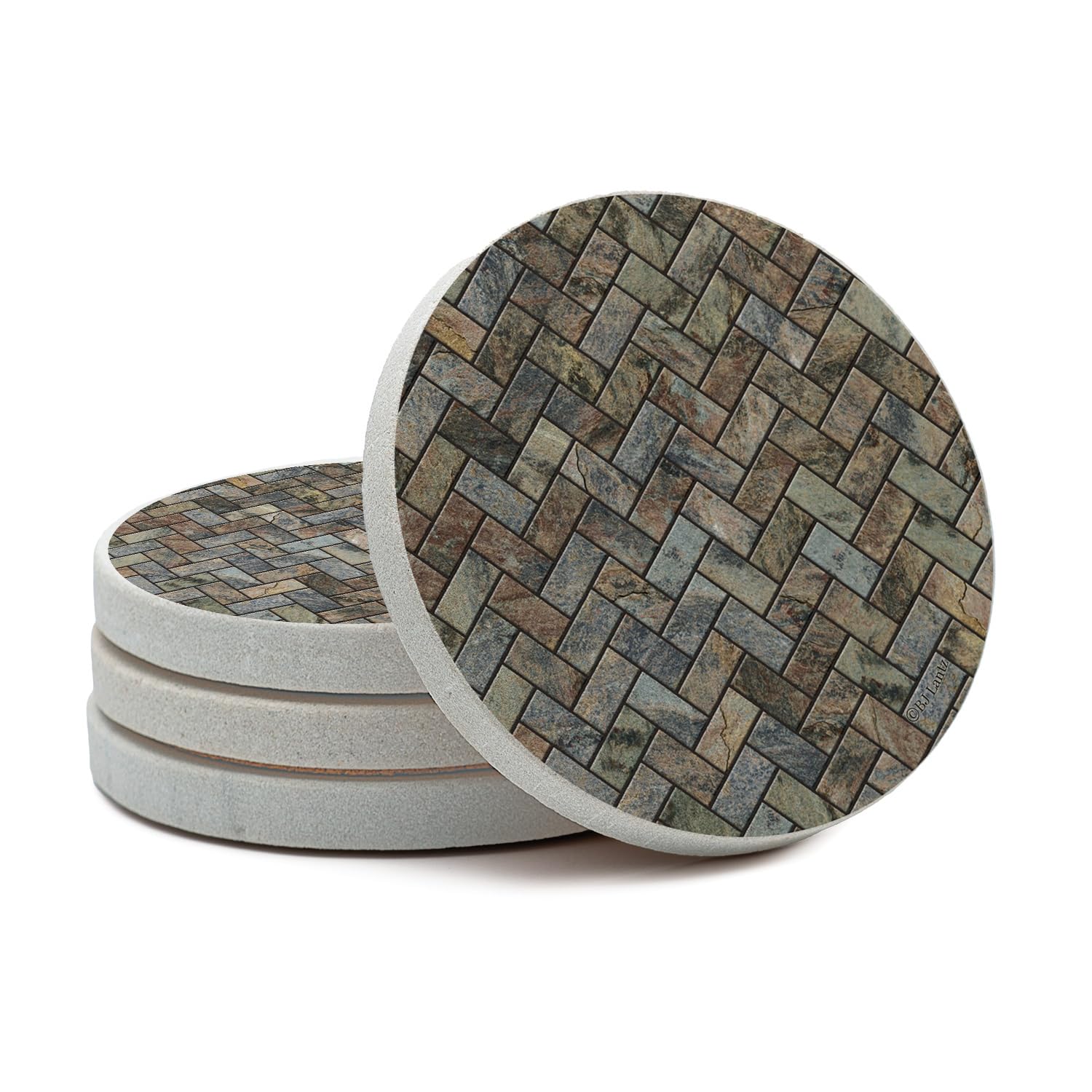 Thirstystone Stone Herringbone Coasters