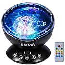 Ocean Wave Night Light Projector, Baby Lullaby Night Light with 7 Relax Light Show Projection, Music Player, Auto-Off Timer for Nap-time for Baby Nursery, Adults and Kids Bedroom, Living Room (Black)