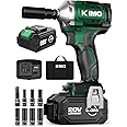 KIMO Cordless Impact Wrench 1/2 Inch with 814N.M Max Torque, 3Mode Setting, 3000 RPM, 1/2 Impact Gun with 1 Hour Fast Charger, 3.0 Lion Battery, Variable Speeds, Electric Impact Wrench for Car Home