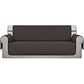 Easy-Going Reversible Oversized Couch Cover for 3 Cushion Couch Sofa Cover for Dogs Water Resistant Furniture Protector Cover with Foam Sticks for Pet (Oversized Sofa, Chocolate/Chocolate)