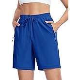 TACVASEN Women's Hiking Shorts 8" Quick Dry Lightweight Water Resistant Athletic Shorts with Pockets Outdoor Golf Active