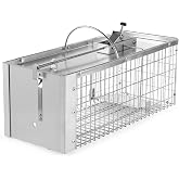 Meldoz Live Animal Cage Trap, Heavy Duty Humane Cage Trap for Squirrels, Chipmunks, Rabbits, and Small Rodents, Safely Catch 