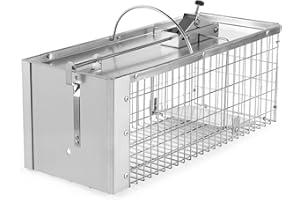 Meldoz Live Animal Cage Trap, Heavy Duty Humane Cage Trap for Squirrels, Chipmunks, Rabbits, and Small Rodents, Safely Catch & Release - 1 Trap