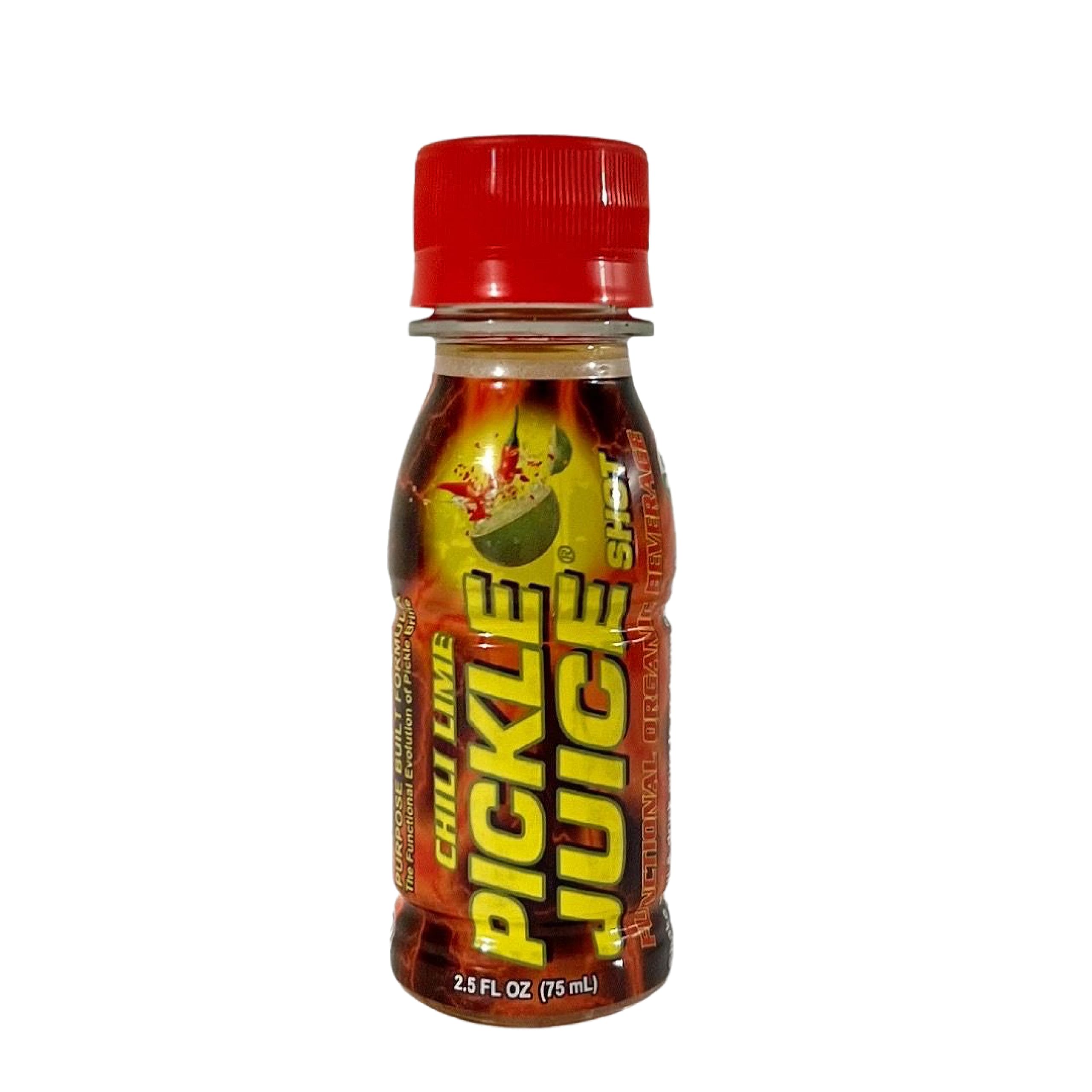 Pickle Juice Sports Drink Shots, Extra Strength, Chili Lime – Relieves Cramps Fast – Electrolyte Shots for Day & Night Time Relief – 2.5 oz, 12 Pack