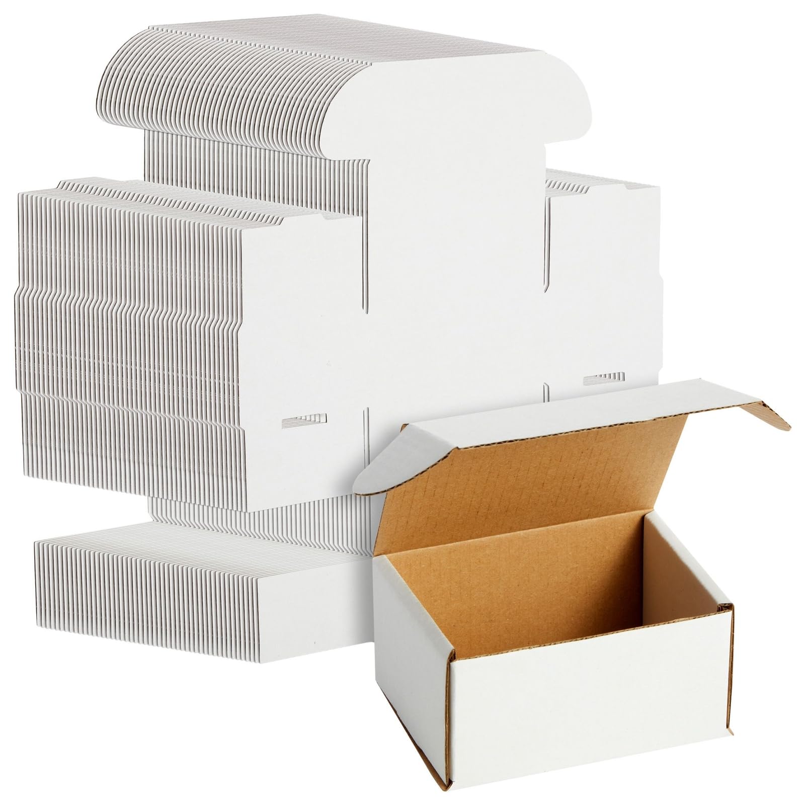 Photo 1 of Stockroom Plus Mailing Box - 50 Pack, White, 4 x 3 x 2 Inch Corrugated Cardboard - Foldable Business Card Boxes & Mailers for Storage, Transit & Moving