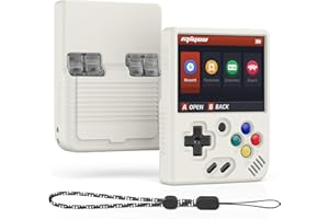 SKRVGOJFG Miyoo Mini Plus Accessories, Soft [Anti-Slip] [Shock Proof] Customized Protective Case for Miyoo Mini Plus with Lanyard-Off-White