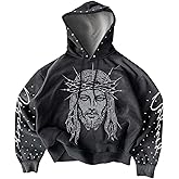 Floerns Men's Y2k Graphic Hoodie Long Sleeve Hip Hop Streetwear Hooded Sweatshirts