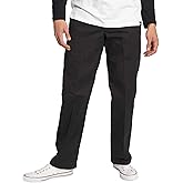 Dickies Mens Slim Straight Fit Work Utility Pants, Black, 30W x 30L US