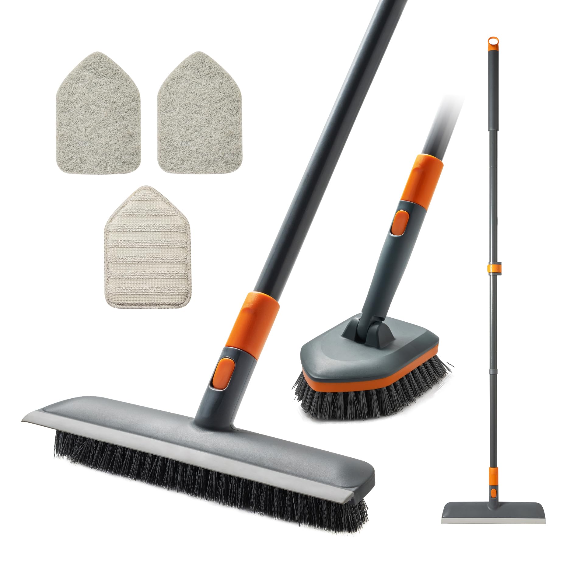 Photo 1 of *Missing Parts*
CLEANHOME Floor Scrub Brush Tile Tub Scrubber Brush with 4 Different Cleaning Heads, Shower Brush with 56” Extendable Long Handle, Scrubbers for Cleaning Kitchen, Bathroom, Tub, Tile, Wall