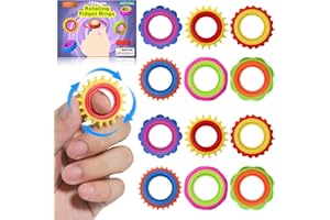 AWTUMZQ 12 Pack Fidget Toys Adults Sensory Rings，Quiet Anxiety Fidgets for Classroom，Pain Stim Little Ouchies Stress Relief Sensory Toys for Kids ADHD