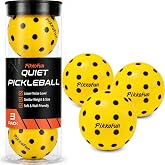 PIKKOFUN Quiet Pickleball Balls, 3-Pack Foam Practice Balls | Soft Indoor Training Balls for Wall Drills, Paddle Control and Quiet Home Practice, Storage Tube Included
