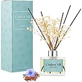 L'odeur Vill Reed Diffuser Set, 6.7 oz(200ml) Clean Linen Scented Diffuser with 6 Oil Diffuser Sticks, Home Fragrance Essential Oil Reed Diffuser for Home Large Rooms Bathroom Shelf Decor