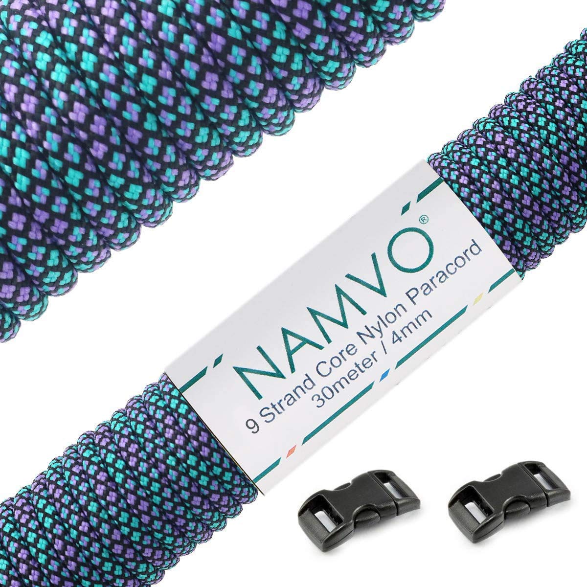 Namvo 550 Paracord Mil Spec Type III 9 Inner Strands Nylon Parachute Cord Strong Breaking Strength 100 Feet