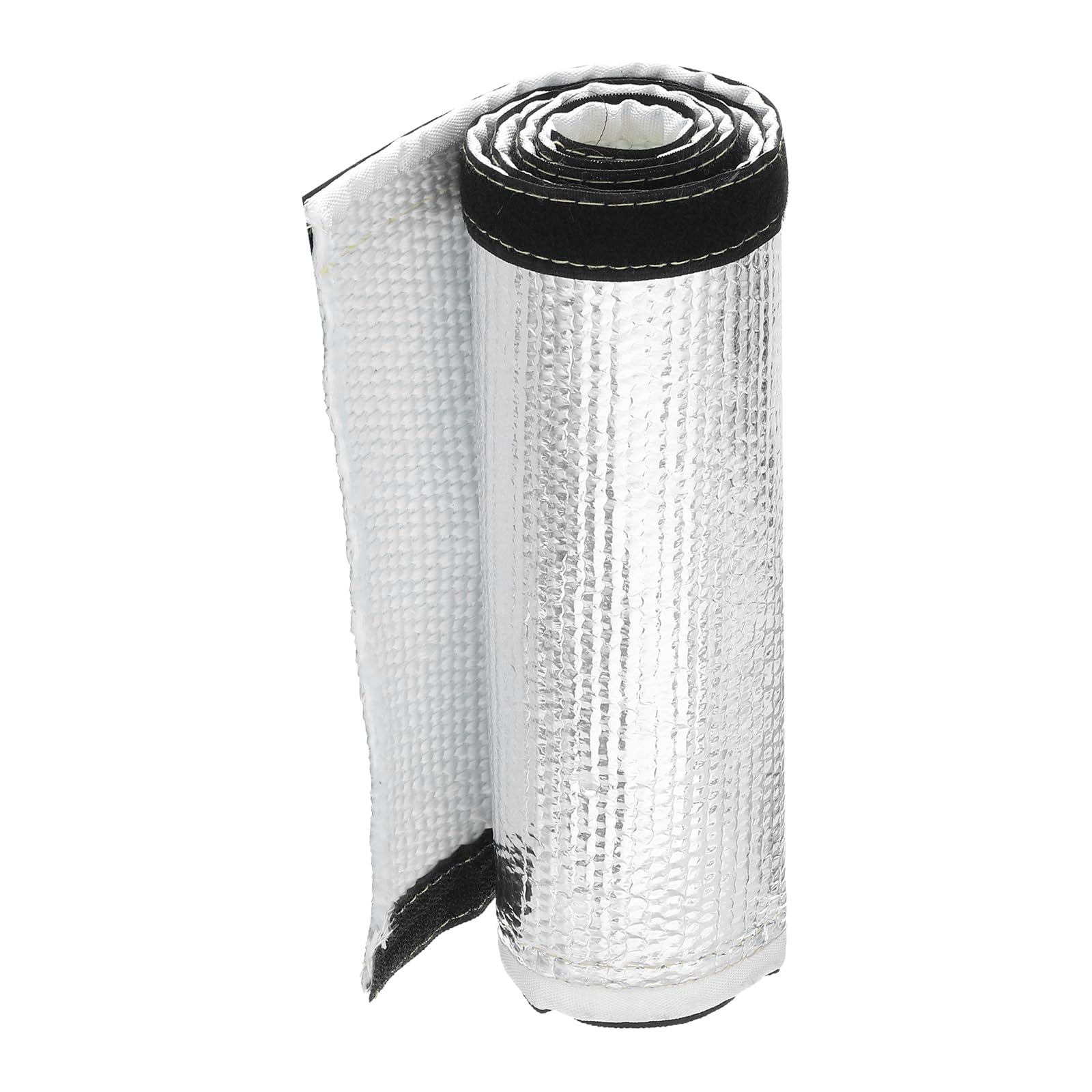 Photo 1 of MECCANIXITY 3mm Heat Shroud Aluminized Sleeving 2 1/2" ID x 3.2FT Aluminum Metallic Fiberglass Heat Shroud for Fuel Lines Cables Electrical Wiring