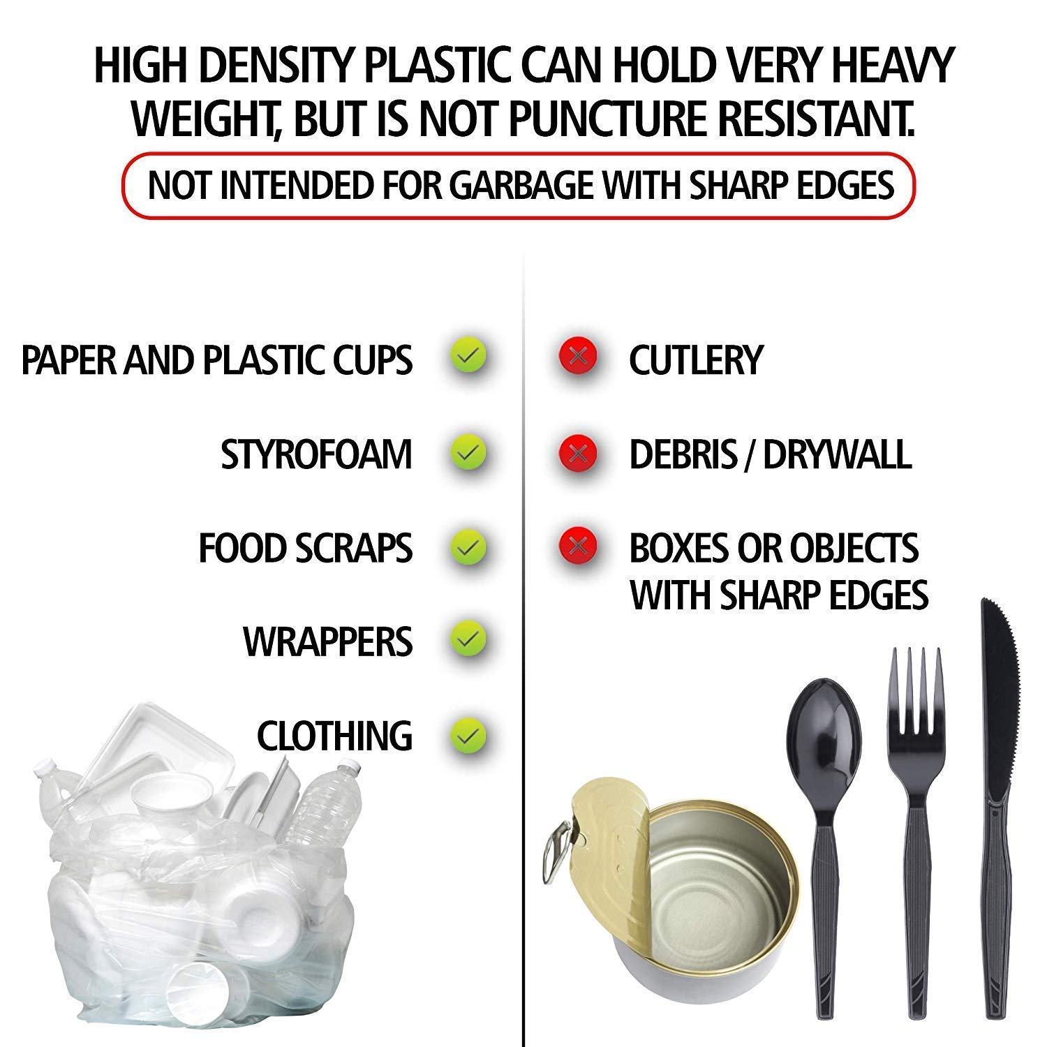 Aluf Plastics 20-30 Gallon Trash Bags Source Reduction Series Value High Density 13 Micron Gauge - Intended for Home, Office, Bathroom, Paper, Styrofoam (Pack of 2000)