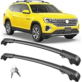 FengYu 300lb Roof Rack Cross Bars for Volkswagen VW Atlas 2017-2026 | with Raised Side Rails(Not for Atlas Cross Sport), Lockable Heavy Duty Aluminum Roof Rails Crossbars Cargo Bars Carrier