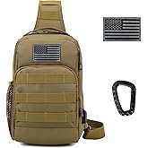 Valinov Tactical Shoulder Bag,Molle Shoulder Backpacks,Military Sling Daypack Backpack with USB Charging port