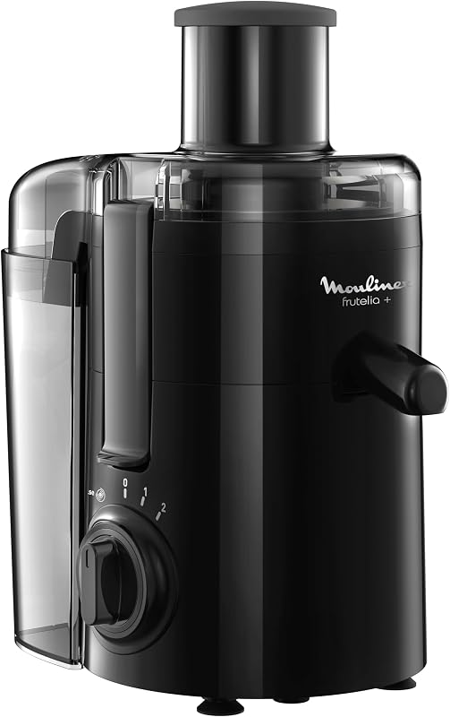 Frutelia JU370810 - Licuadora 350 W, gran diámetro de apertura, diseño compacto, 2 velocidades, filtro de acero inoxidable, depósito de 950 ml, piezas extraíbles aptas para lavavajillas