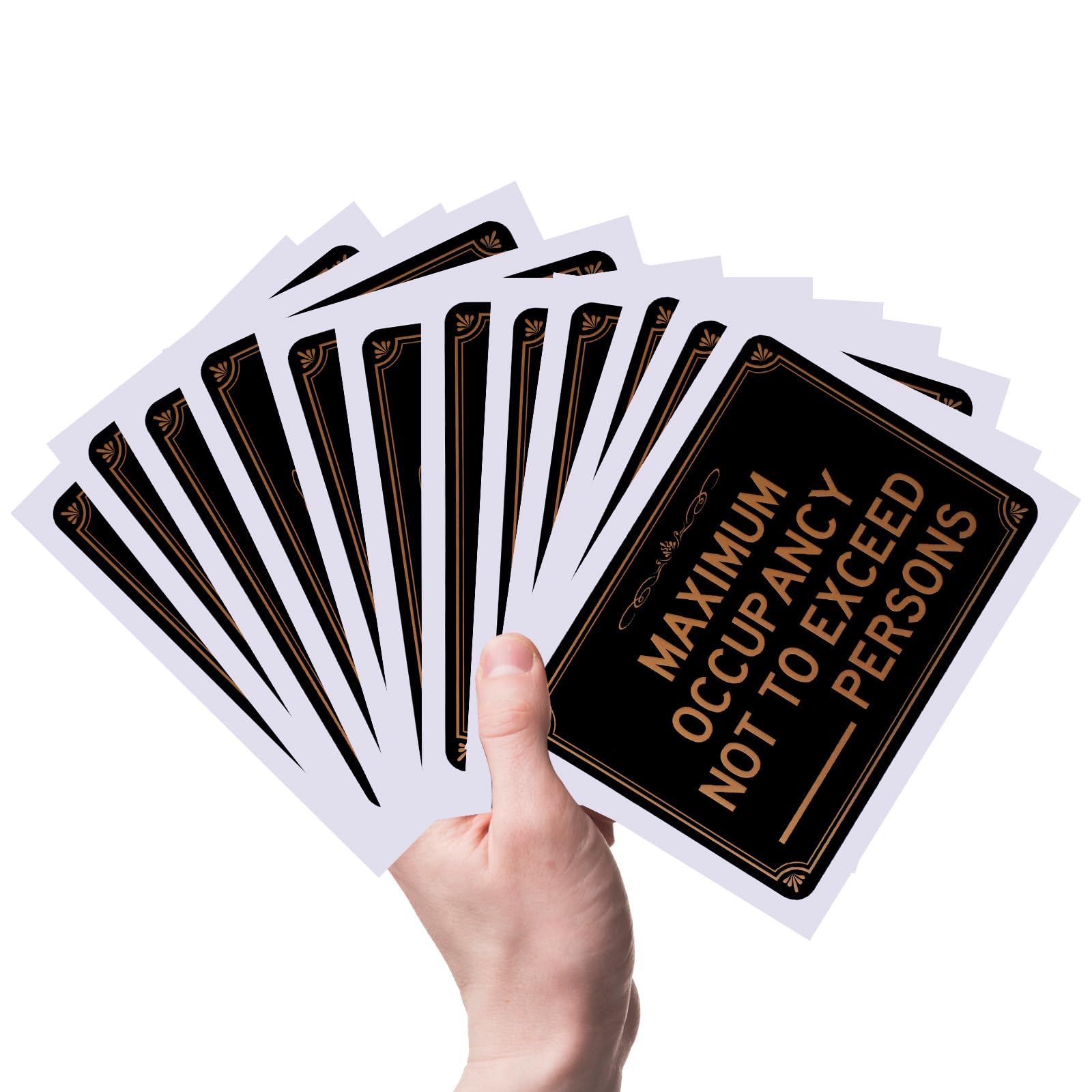 Photo 1 of 12pcs Max Occupancy Signs, 5.12x7.09 Inch Maximum Occupancy Not to Exceed Persons Sign Waterproof Self-Adhesive Stickers Decal Capacity Limited for Restaurant and Business Use