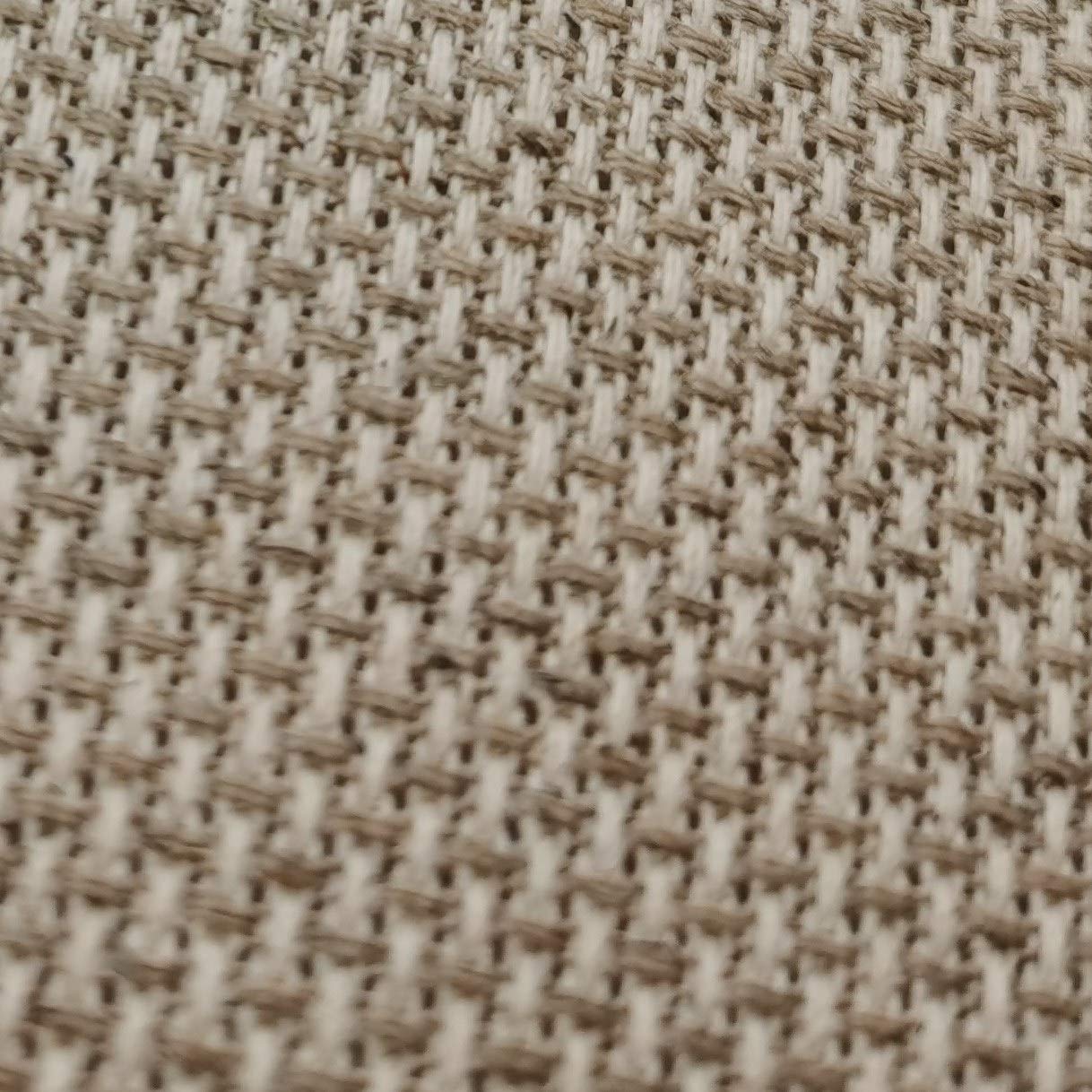 KCS 19" x 28" 14CT Counted Cotton Aida Cloth Cross Stitch Fabric (Linen)