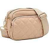 FashionPuzzle Quilted Nylon Crossbody Bag with Wide Strap