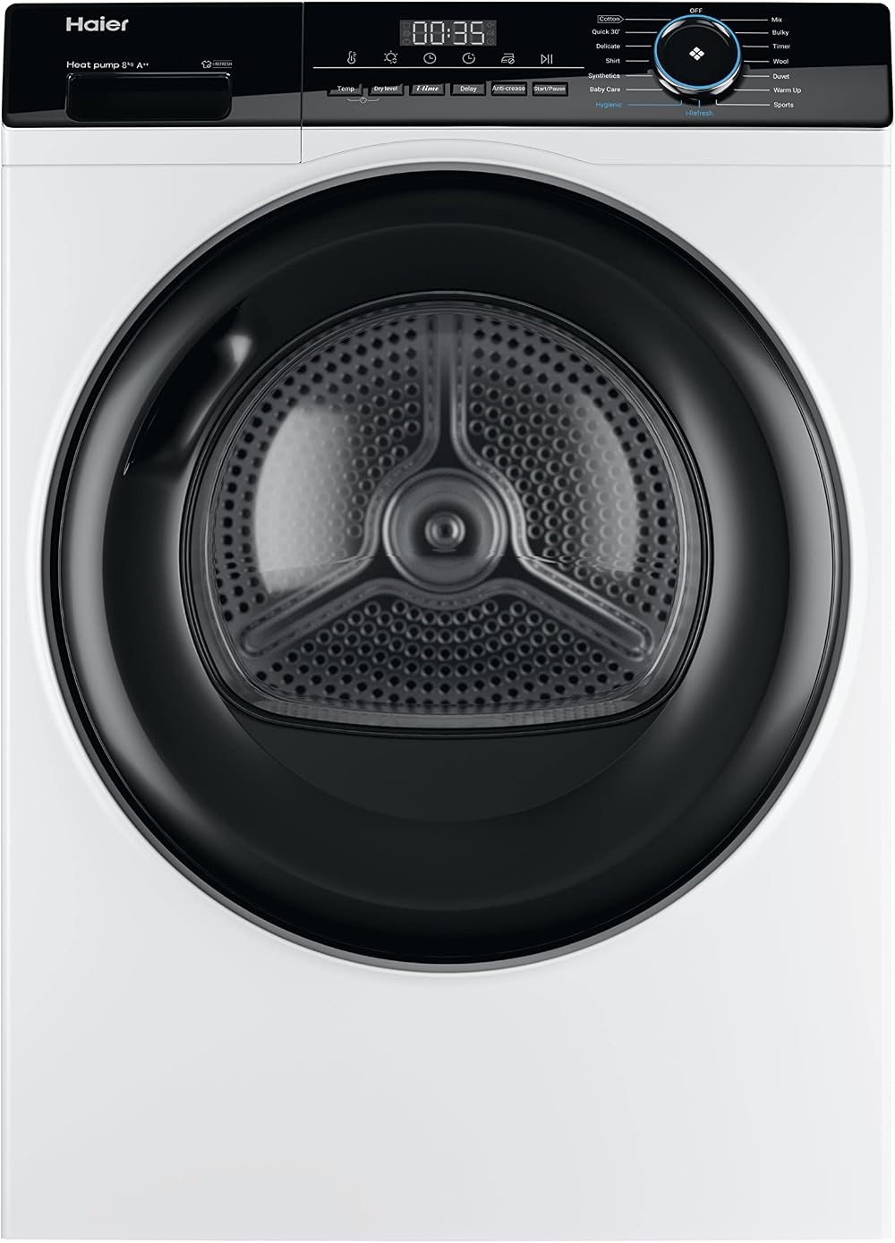 Haier HD80-A2939 Freestanding Heat Pump Tumble Dryer 8kg A++ White